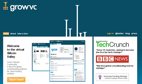Crowdfunding example screenshot - GrowVC