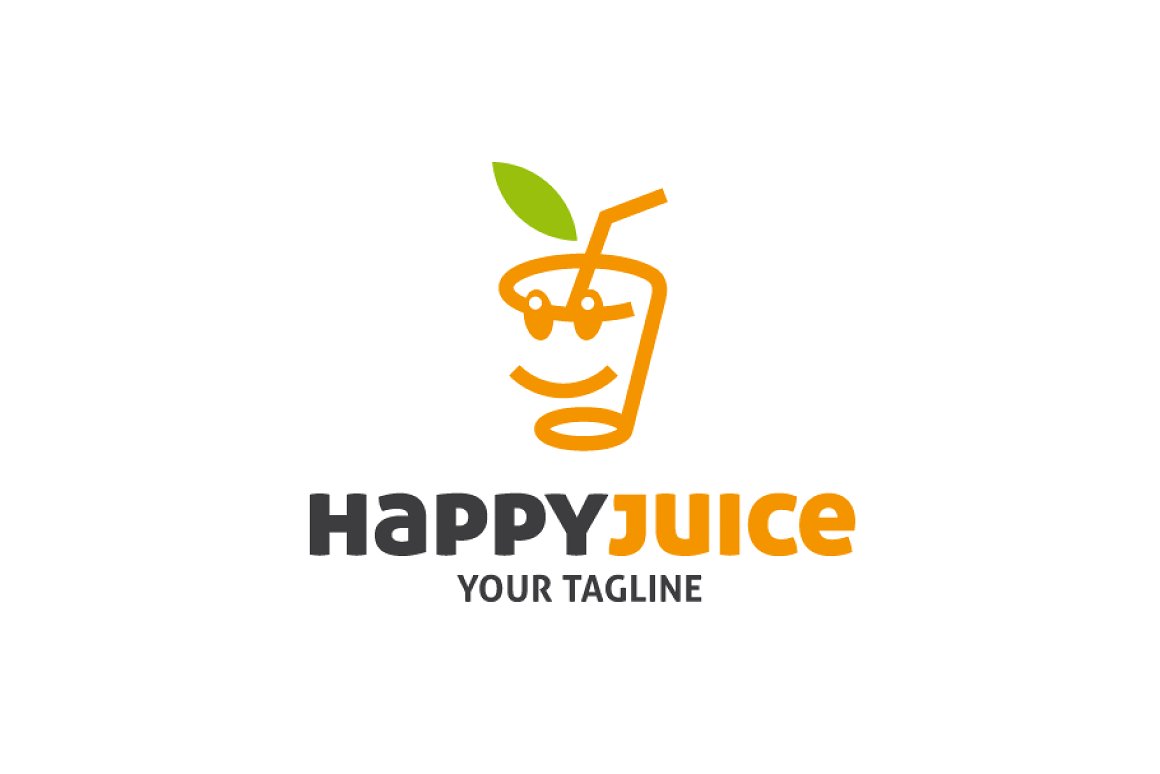 A juice logo with a shape made from a combination of juice cups